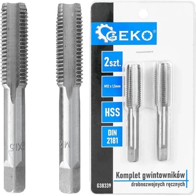 EU (GEKO) Sada ručných závitníkov pre jemný závit, 2 ks HSS DIN 2181 M12x1,5mm