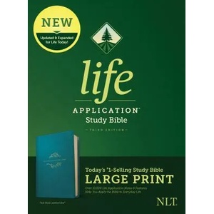 NLT Life Application Study Bible, Third Edition, Large Print (Leatherlike, Teal Blue) | Tyndale (ISBN: 9781496439352)
