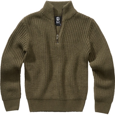 Urban Classics Detský sveter Kids Marine Troyer Pullover Olive