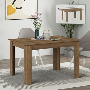 TopMebel Разтегателна трапезна маса Tolmen TopMebel от меламин в светъл орех 120/170x80x75cm