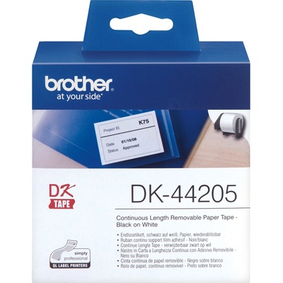 Papírová role Brother DK44205, 62mm x 30.48m, bílý, snímatelná, 1 ks
