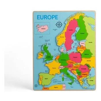 Bigjigs Toys - Дървен пъзел - Карта на Европа (BJ048)