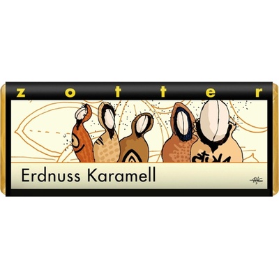 Zotter Bio plněná hořká čokoláda Arašídový karamel 70 g