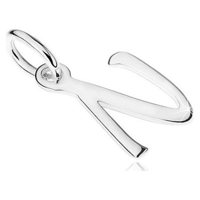 Šperky eshop Přívěsek ze stříbra 925 písmeno z abecedy N zrcadlově lesklý povrch SP56.04