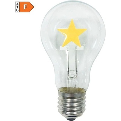Diolamp Retro LED Filament žiarovka A60 Star Clear 2W/230V/E27/2700K/200Lm/360°