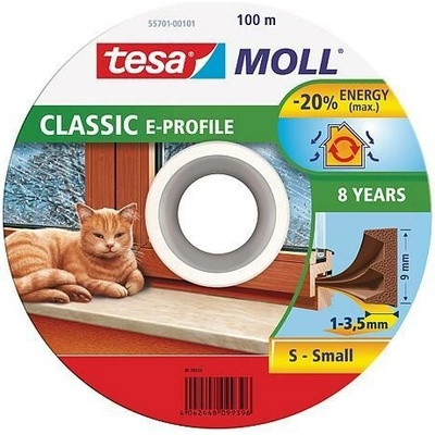 Tesa Tesnenie tesamoll profil E, 9 mm, hnedé, L-100 m, na okná a dvere, hnedé