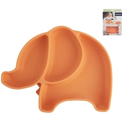 ORION Tanier 23 x 18 cm detský delený slon silikón oranžový