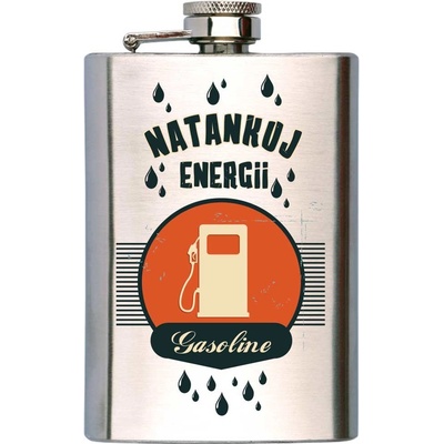 Nerezová placatka Natankuj energii 200 ml