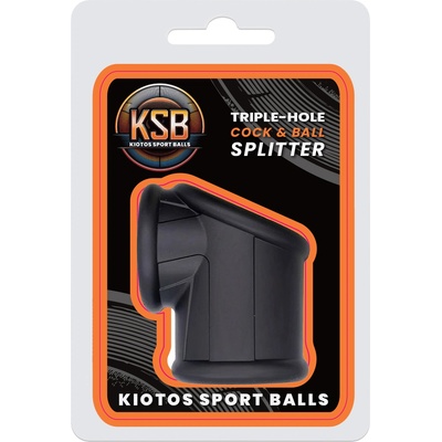 Kiotos KSB Silicone Triple-Hole Cock & Ball Splitter Black