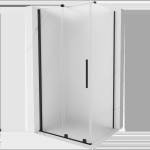 Mexen Velar стъклена душ кабина плъзгаща се 90 x 100 см, замразена, черна - 871-090-100-31-70 (871-090-100-31-70)