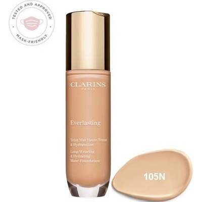 Clarins Dlhotrvajúci hydratačný make-up s matným efektom Everlasting Long-Wearing & Hydrating Matte Foundation 105N 30 ml