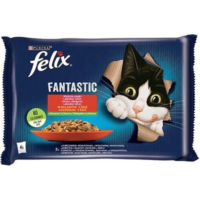 Felix Fantastic ké želé z kuracieho a hovädzieho mäsa 4 x 85 g