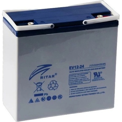 Ritar Power Акумулаторна батерия Ritar Power EV12-24, 12V, 24Ah, AGM, F18/M5 конектори (EV12-24)
