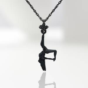  Pole Dance (Танци на пилон) - Дамски спортен медальон от сребро 925 с оксидирано покритие - Ръчно изработено спортно бижу - Идеален подарък за жена, фенка на гимнастиката - SSJ - ssj - 99,43 лв