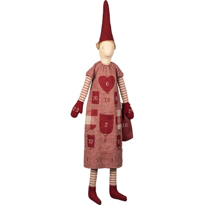 Maileg Adventný kalendár škriatok Pixy Girl Red 121 cm