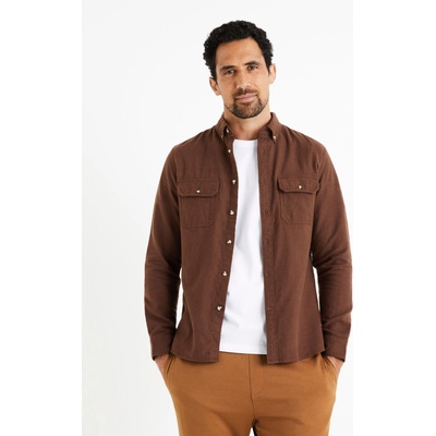 Celio Кафява мъжка фланелена риза Celio Caoflacko Celio | Kafyav | МЪЖЕ | S