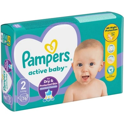 Памперси Pampers Active Baby 2 (4-8 кг. ) - 76 броя