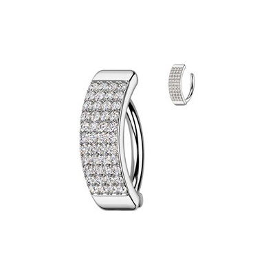 Šperky4U piercing do pupíku štít se zirkony WP0085