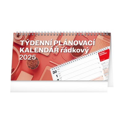 NOTIQUE Stolový Plánovací riadkový CZ 25 x 12,5 cm 2025