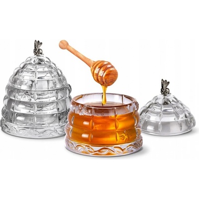Crystal Bohemia Skleněná dóza Včelí úl 115 mm