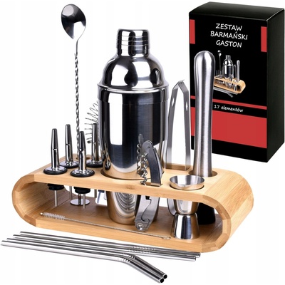 Barový set GASTON: Shaker, stojan a 17 dílů