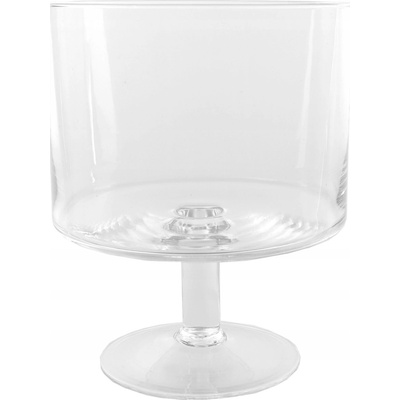 Sigma-Glass SKLENĚNÁ SALÁTOVÁ MÍSA NA VYSOKÉ NOZE široká20 cm
