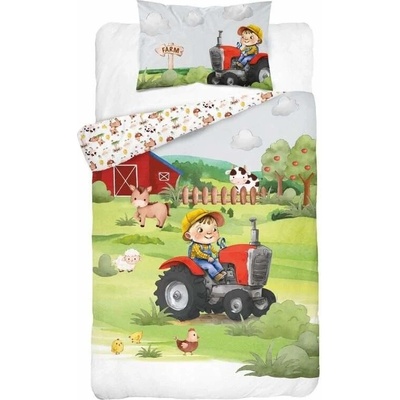 Detexpol Bambusové povlečení 3D Farma červená Bavlna Bambus 100 x 135 cm 40 x 60 cm – Zboží Dáma