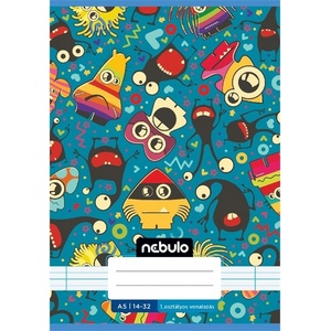 Nebulo Vague patterns A5 1. клас 14-32 подвързана тетрадка с телбод VO1-VM-A5 (VO1-VM-A5)