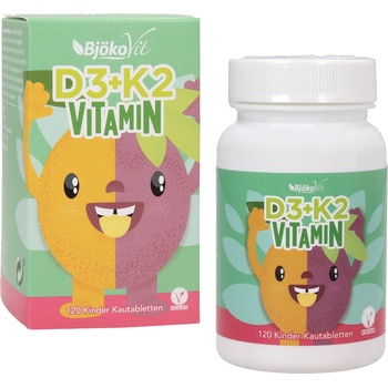 BjökoVit Витамин d3 + К2 Таблетки за дъвчене за деца - 120 таблетки за дъвчене