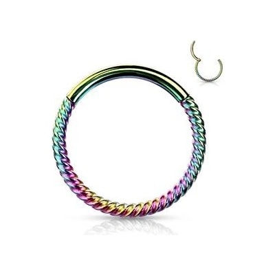 Šperky4U piercing segment kruh vroubkovaný K1042W-1008