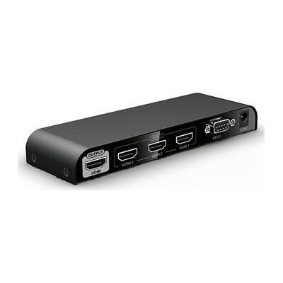 PREMIUMCORD HDMI switch 4Kx2K@60Hz 3:1 kovový s dálkovým ovladačem a napájecím adaptérem