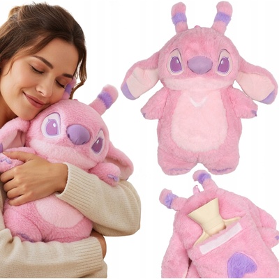 Stitch ANGEL Gumová termoláhev s MĚKKÝM potahem VELKÁ ohřívací láhev NA VODU 750ml