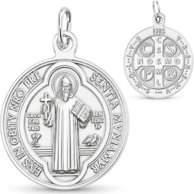 Argento Strieborný prívesok medaila sv. Benedikta 85860