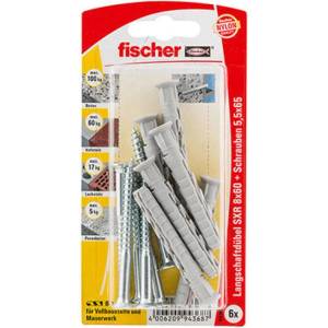 Fischer УНИВЕРСАЛЕН ДЮБЕЛ С ВИНТ Ф8Х60ММ 6 БРОЯ fischer sxs sk (4006209946411)