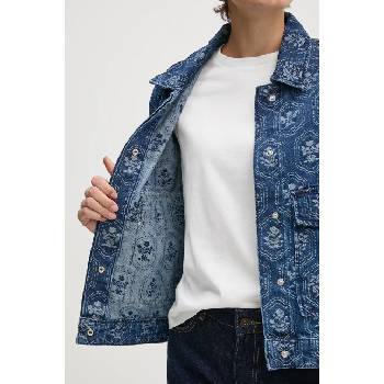 Pepe Jeans Дънково яке Pepe Jeans LOA JACQUARD в синьо преходен модел с уголемена кройка PL402483 (PL402483)