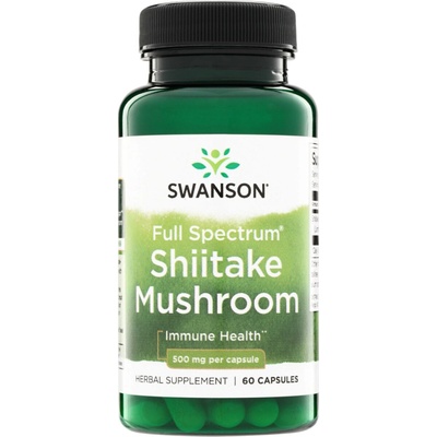 Swanson Shiitake Mushroom 500 mg 60 kapslí