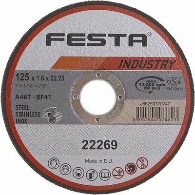 kotúč rezný na kov 125x1,6x22,2 FESTA INDUSTRY