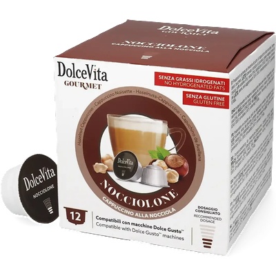 Dolce Vita | Nocciolone - Капучино с лешници - 12 капсули за Dolce Gusto