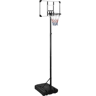 vidaXL Баскетболна стойка, прозрачна, 280-350 см, поликарбонат (3107833)
