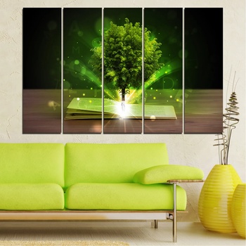 Vivid Home Декоративни панели Vivid Home от 5 части, Дърво, PVC, 160x100 см, 2-ра Форма №0661