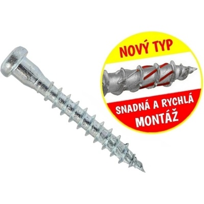 Vrut do tesařského kování 5x70 TORX T20 bílý Zn válcová hlava (250 ks/bal)