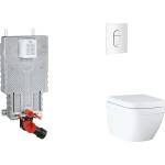 GROHE Uniset - Комплект за стенен монтаж, тоалетна, SoftClose седалка и бутони Arena Cosmopolitan, Triple Vortex, алпийско бяло SANI15BB3106 (SANI15BB3106)