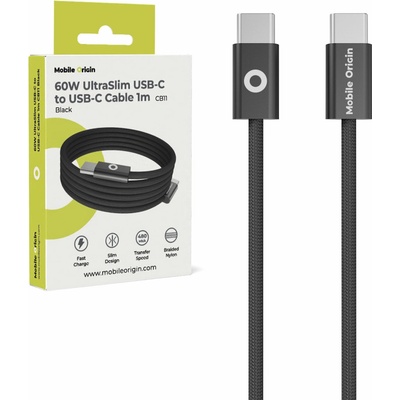 Mobile Origin MO-USC-CB11-BLK 60 W UltraSlim USB-C to USB-C 1m černý