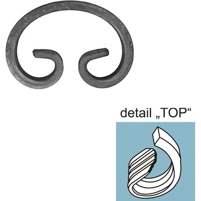 neuvedená Element tvaru-C h80, b55, 12x6mm