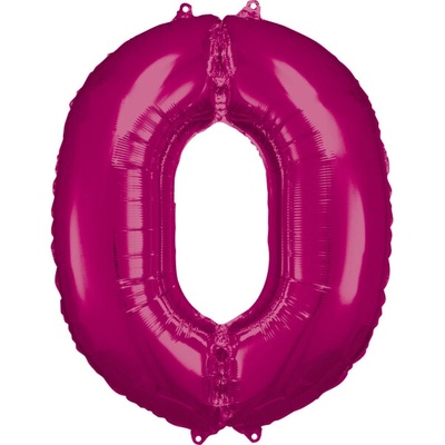 balónek číslo 0 RŮŽOVÝ 88 cm
