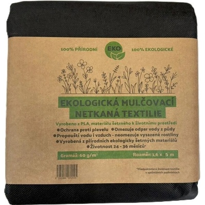 Juta ECO Netkaná mulčovacia textília PLA 60 g 1 6 x 5 m čierna kompostovateľná