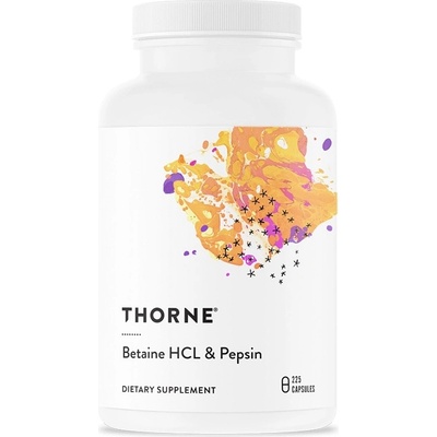 Thorne Betaine HCL + Pepsin, 225 капсули, Thorne (41502 (SD415) TR)