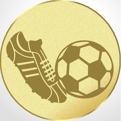 D2-27E/G Emblém pr.50mm futbal zlatý 5 cm