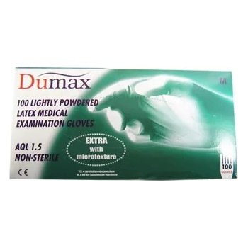 Dumax Rukavice latexové vyšetrovacie nesterilné púdrované 100 ks