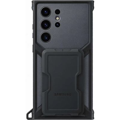 Samsung Rugged Gadget Cover EF-RS918CBEGWW - оригинален хибриден кейс със слот за карти и вградена поставка за Samsung Galaxy S23 Ultra (черен-сив)